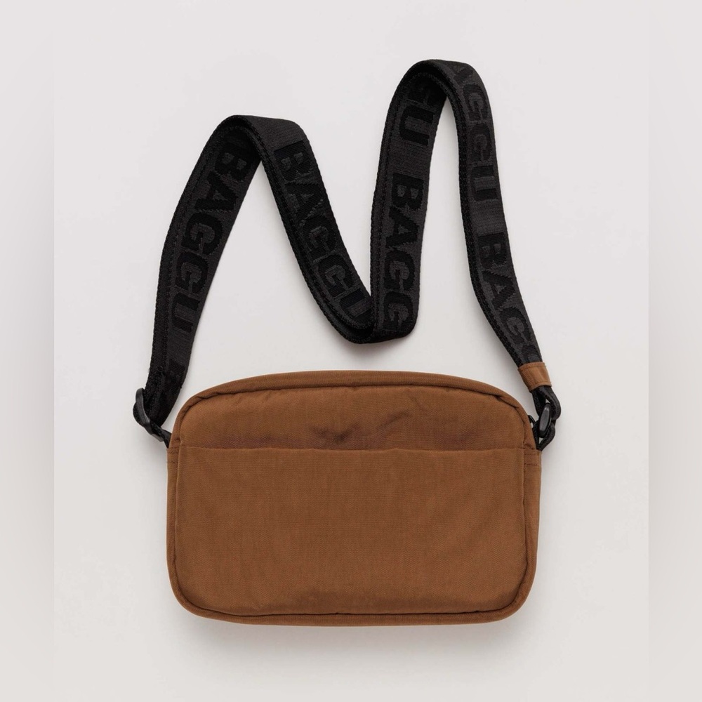 Brown Baggu Crossbody Camera Bag